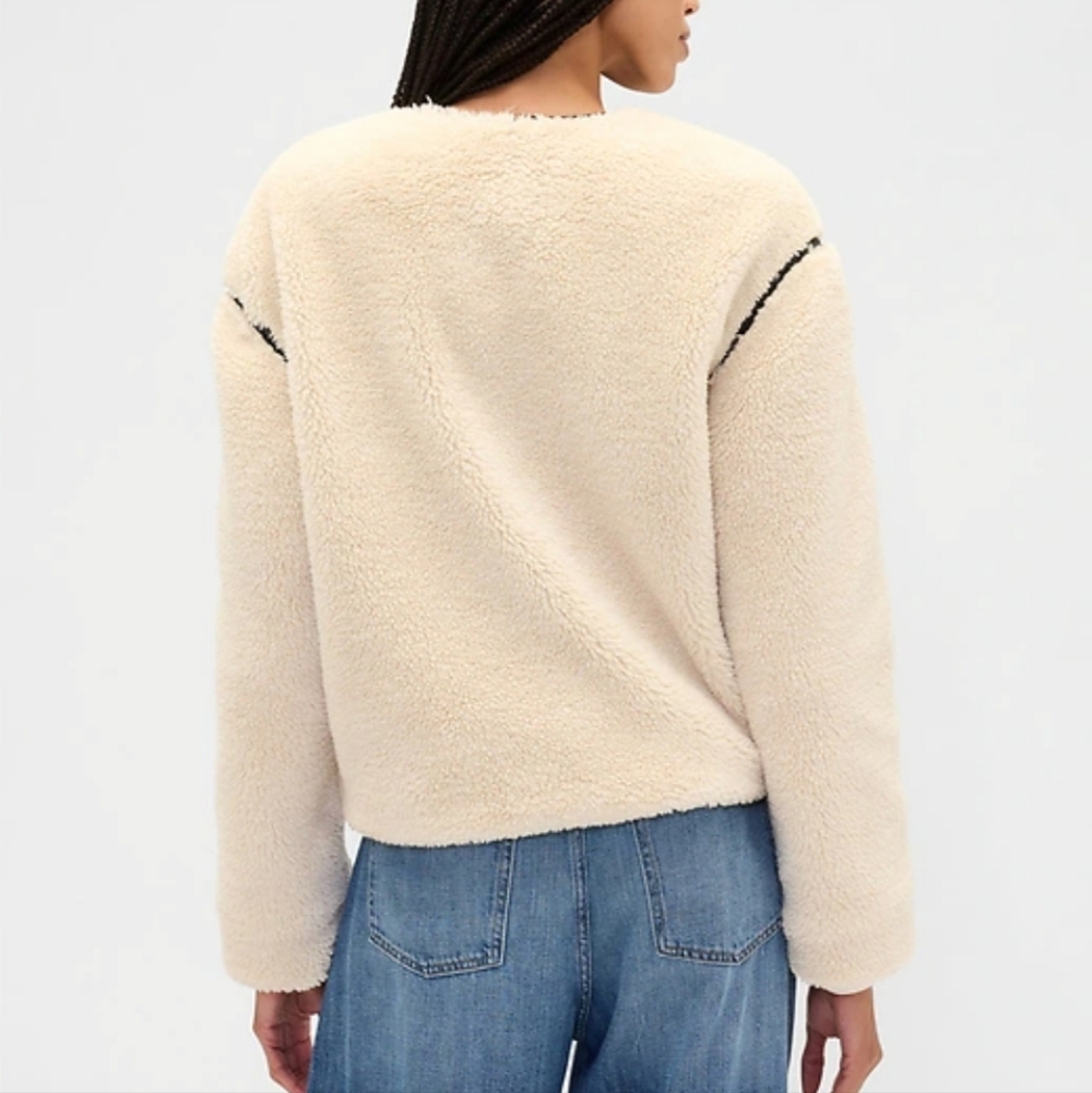 NWT- $160 Relaxed GAP Cream Sherpa Jacket -L - Picture 3 of 4